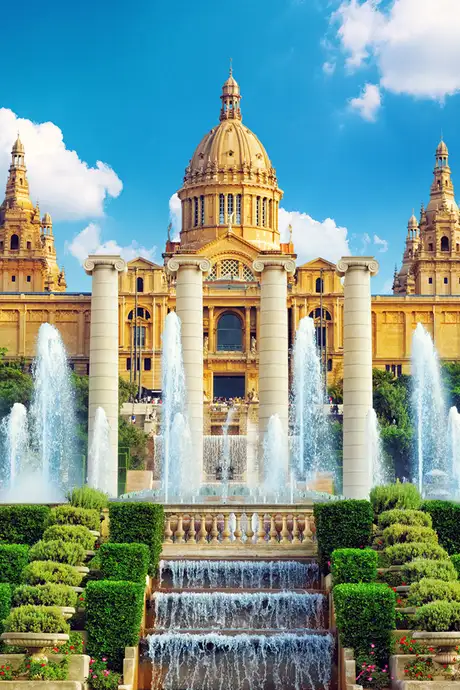 An image showing the fountain display Infront of Font Magica, Barcelona