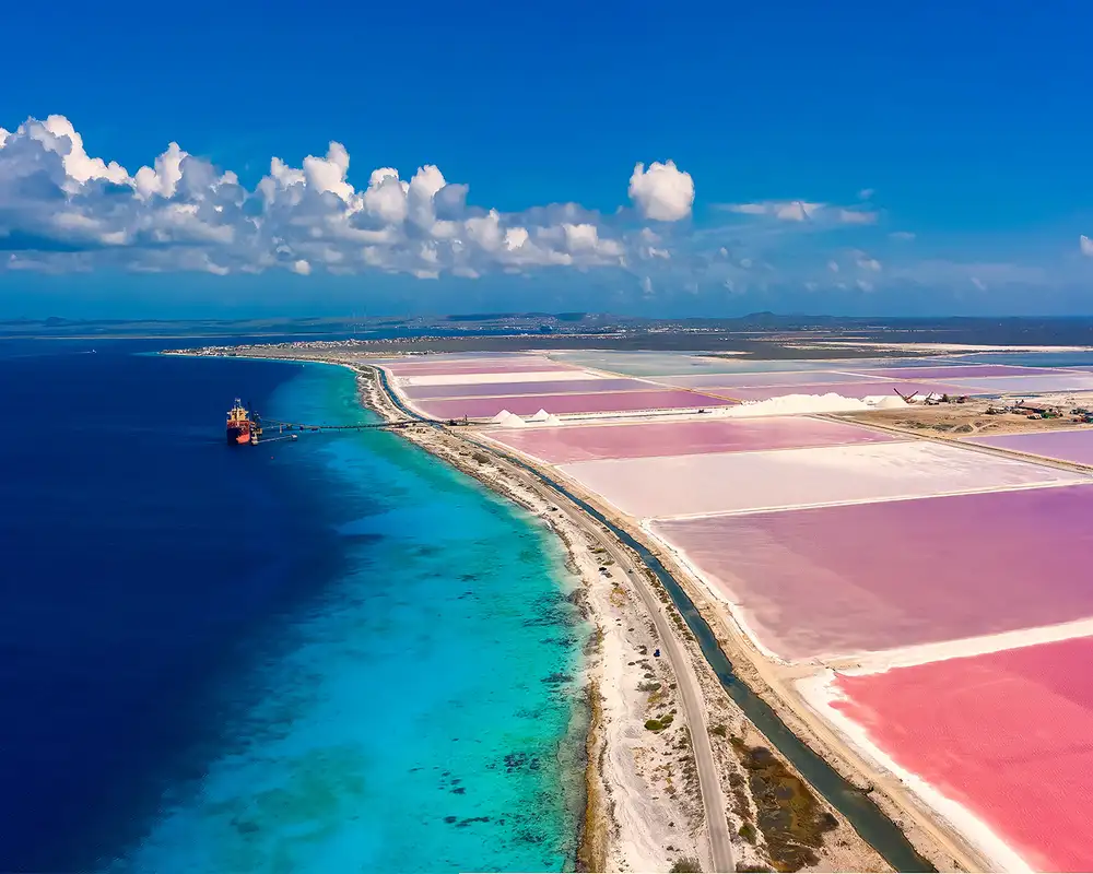A View of the Salt Flats of Bonaire