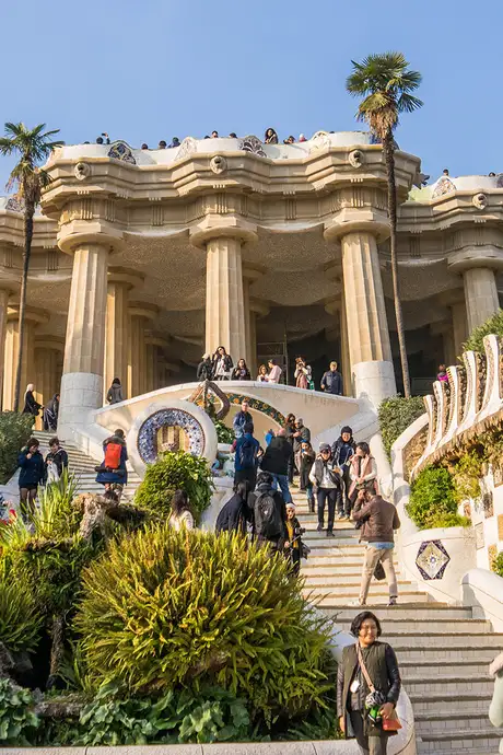 An image showing Miro Mural in Park Guell, Barcelona
