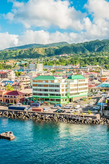A View of the Skyline of a City in Dominica