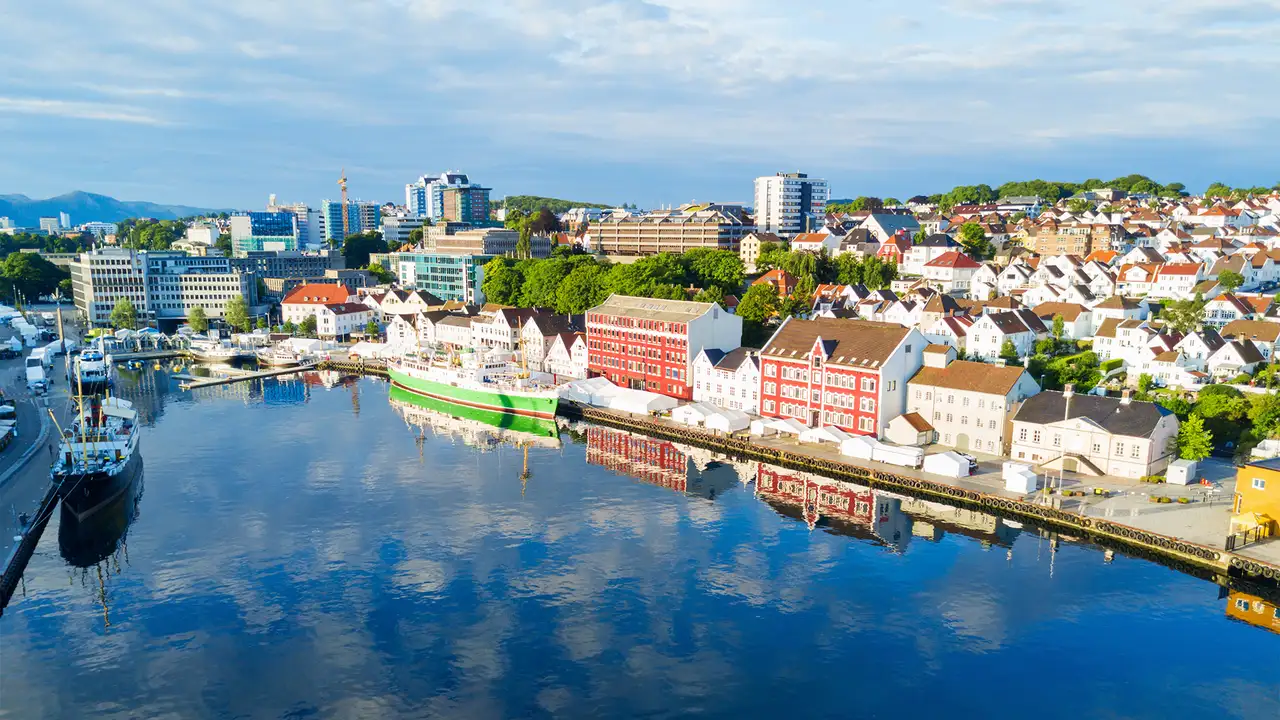 An Aerial image of the skyline of Stavenger, Norway