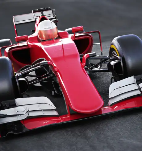 A View of a Red Formula 1 Car