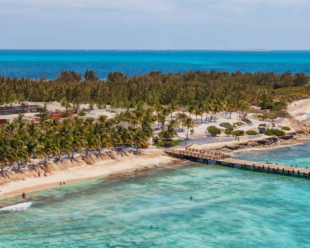 A View of a Beach and Pier on Grand Turk