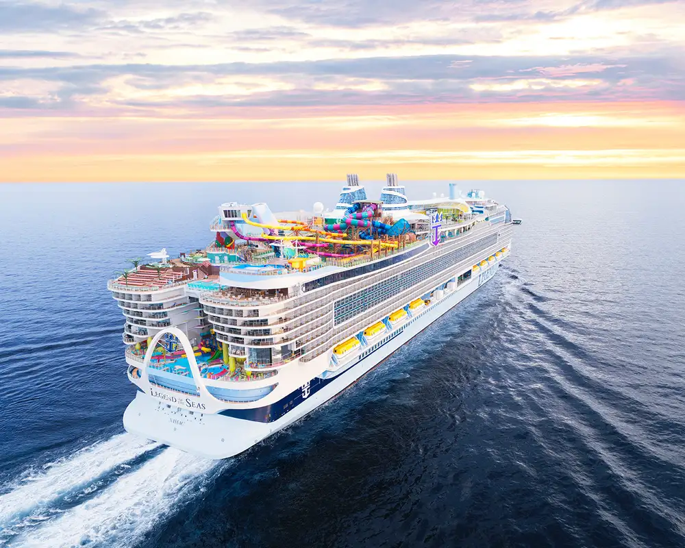 A view of the Legend of the Seas at sea