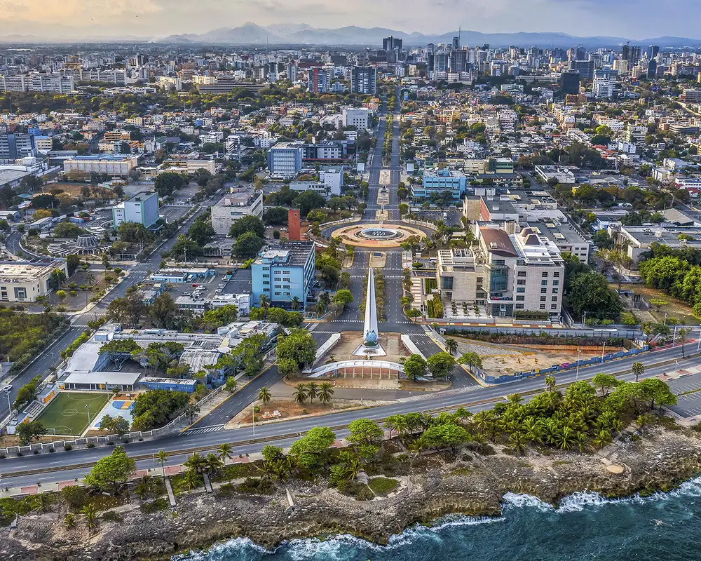 An Aerial View of the skyline of Santo Domingo, Dominican Republic
