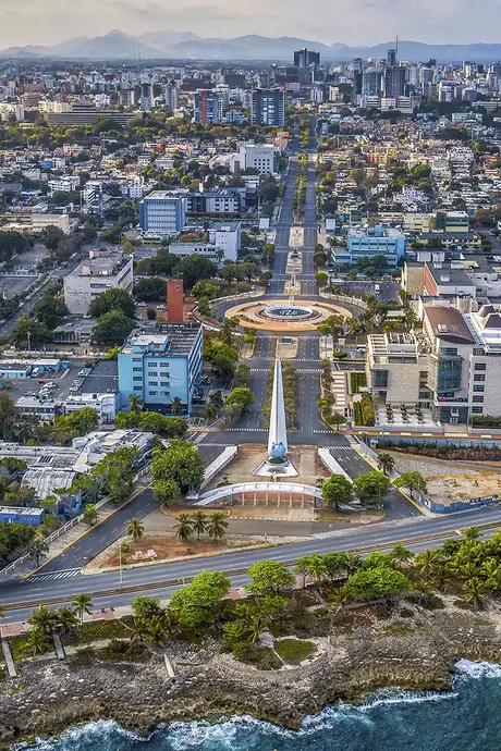 An Aerial View of the skyline of Santo Domingo, Dominican Republic