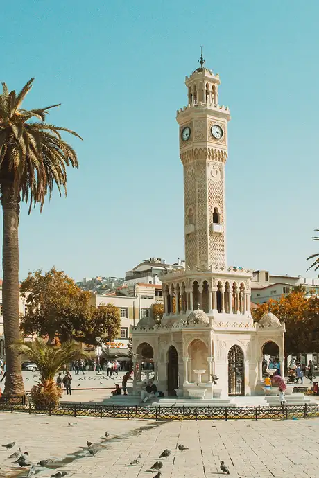 A View of a Clocktower in Izmir, Turkey