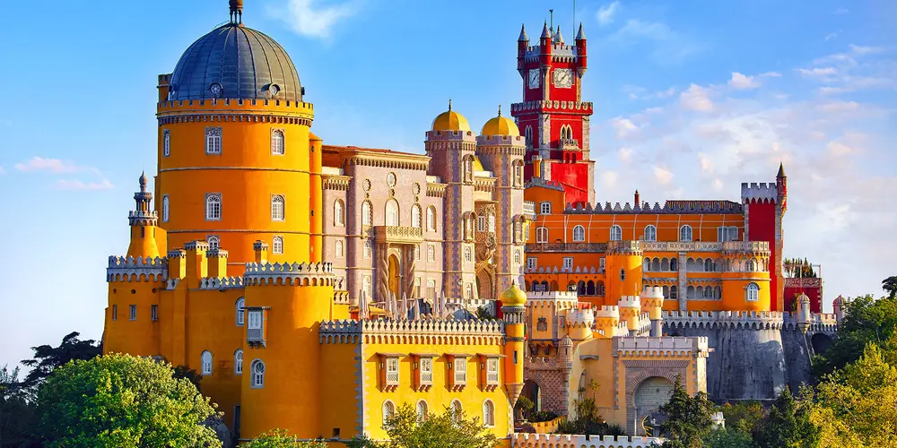 A View of a Colourful Castle in Lisbon