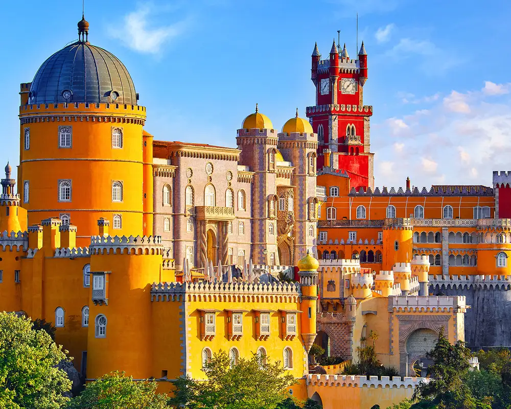 A View of a Colourful Castle in Lisbon