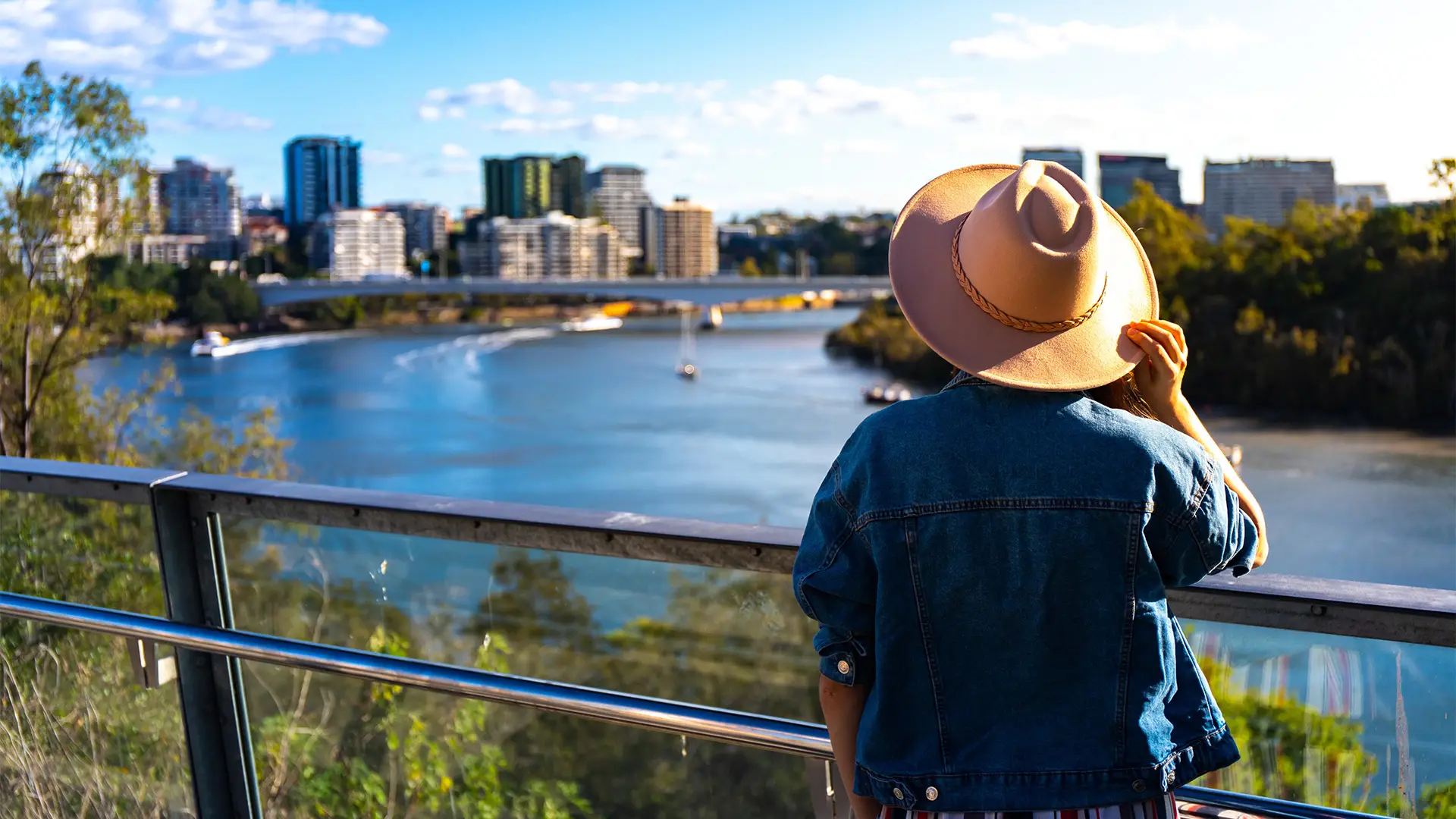 A Woman Looking over Brisbane, Australia