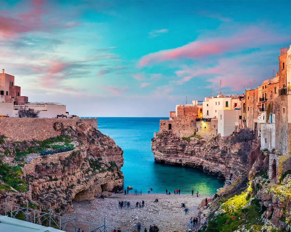 A View of the Coast of Polygnano A Mare in Italy