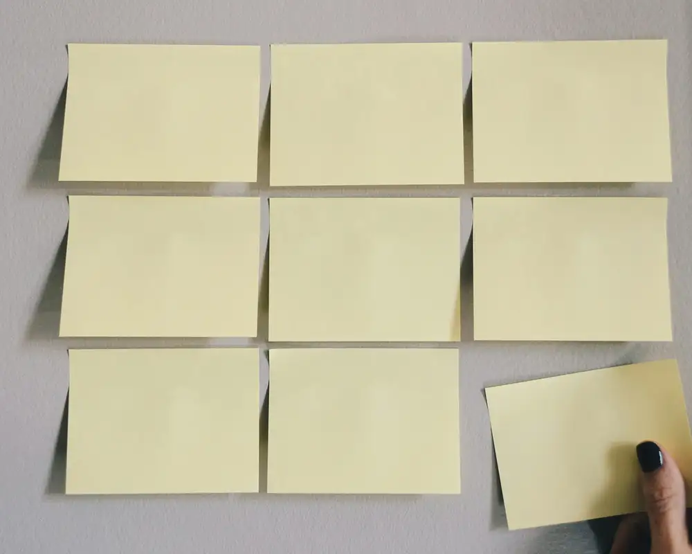 A Wall of Post it Notes