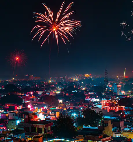 Fireworks as part of Diwali Celebrations
