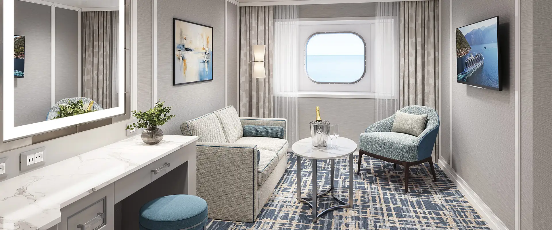A View of the Oceanview Suite Living Room