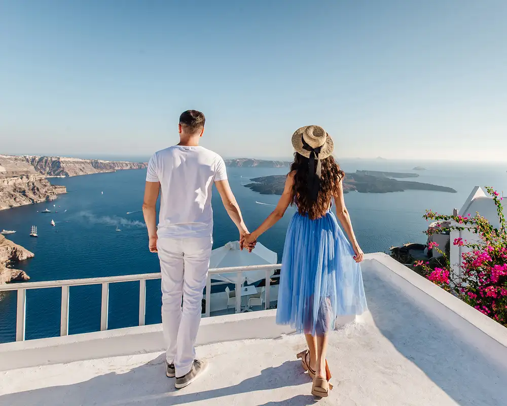 A Couple in Santorini