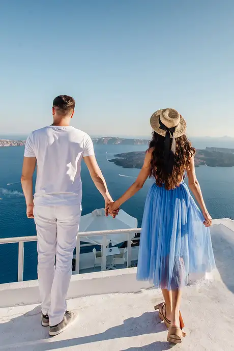 A Couple in Santorini
