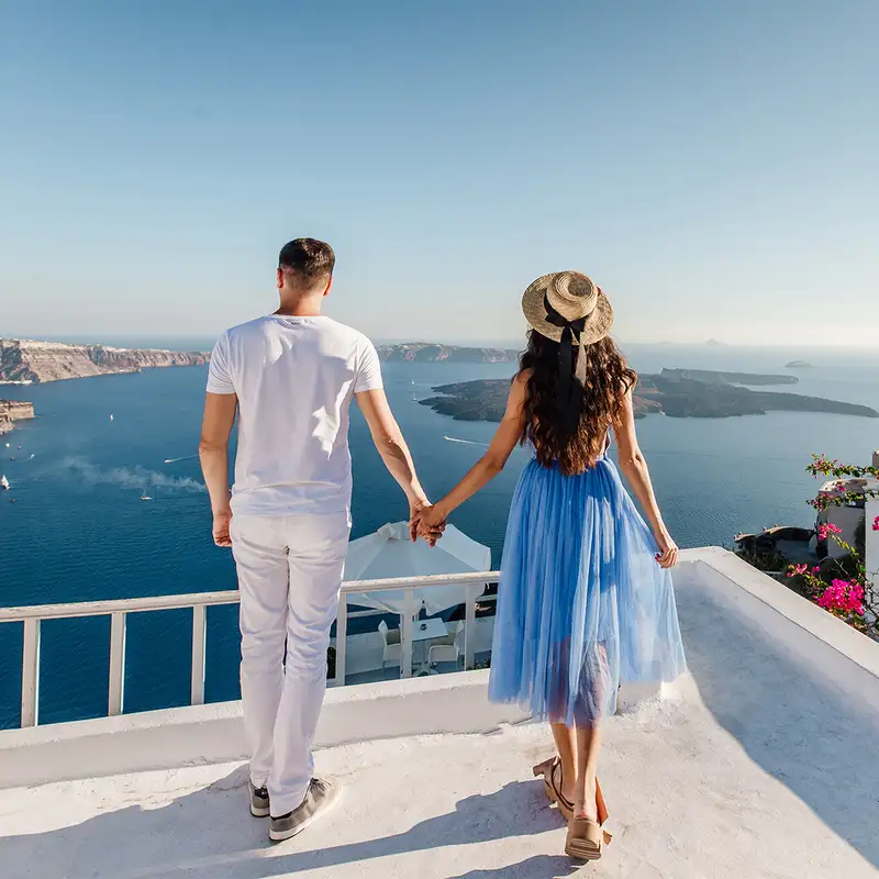 A Couple in Santorini