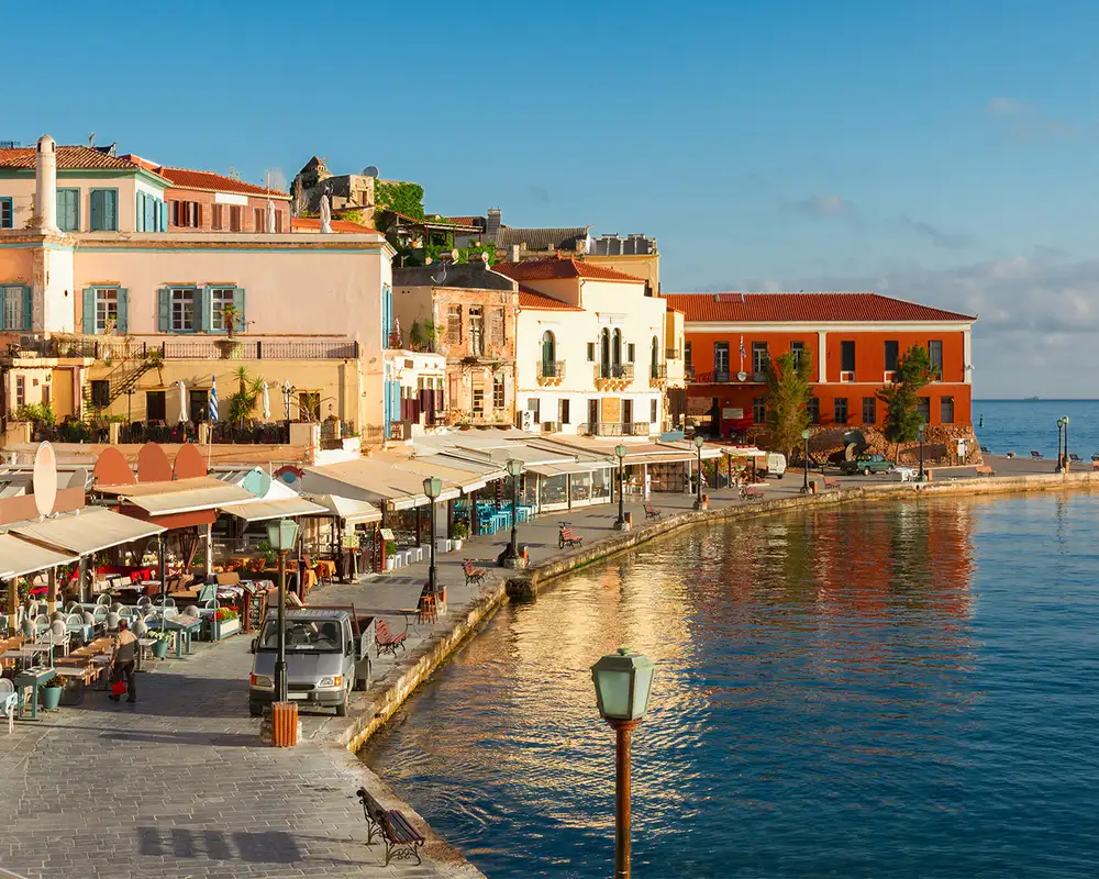 The Bay of Chania in Crete, Greece