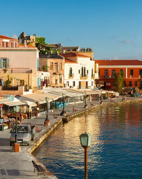 The Bay of Chania in Crete, Greece