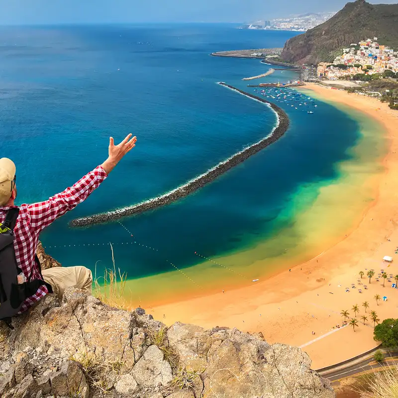 A man on top of a hill in the Canary Islands