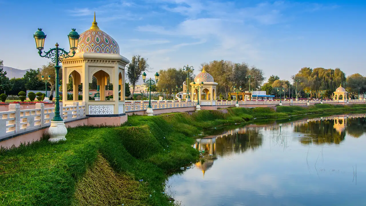 A lakeside walkway in Muscat, Oman