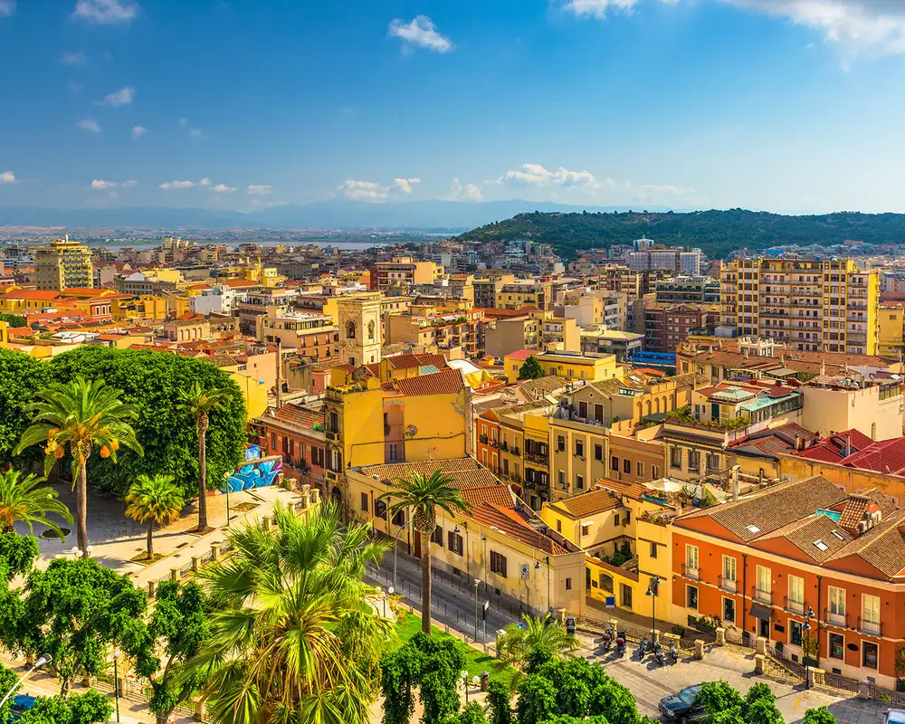 The skyline of Cagliari, Italy