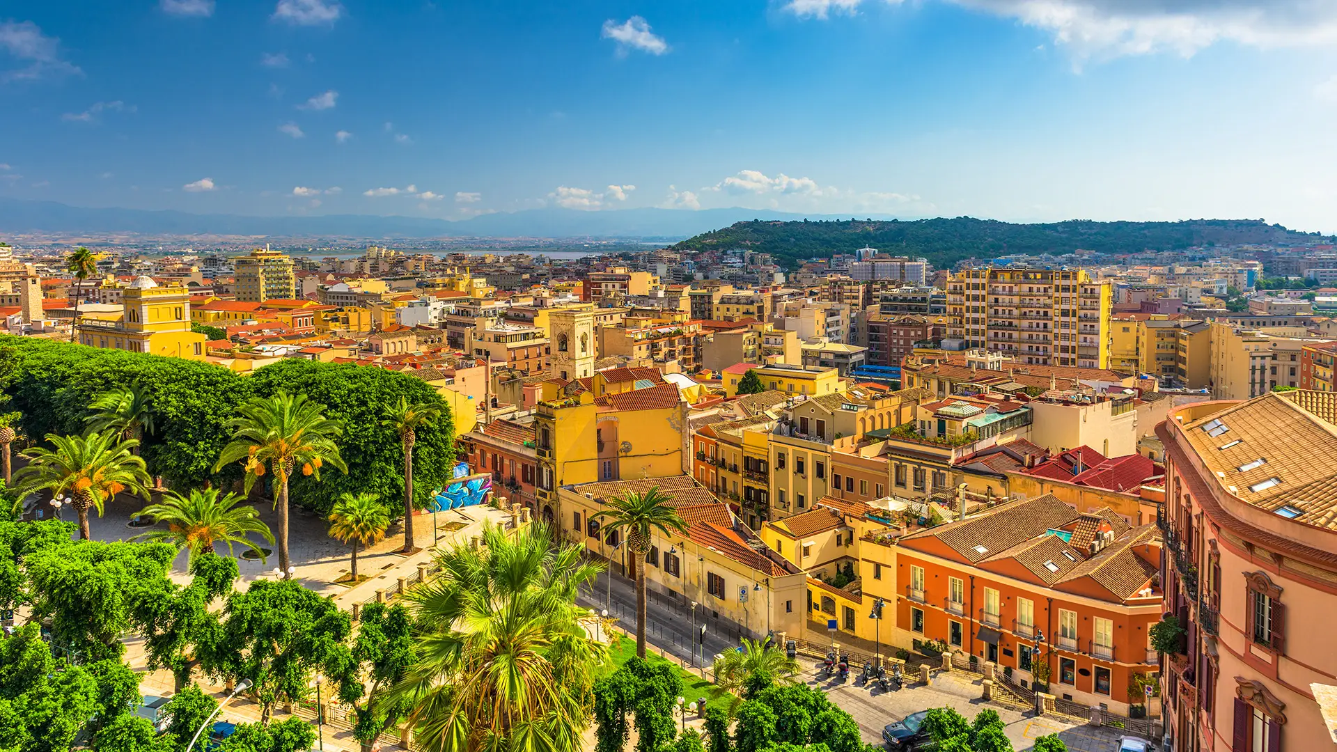 The skyline of Cagliari, Italy