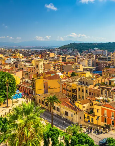 The skyline of Cagliari, Italy