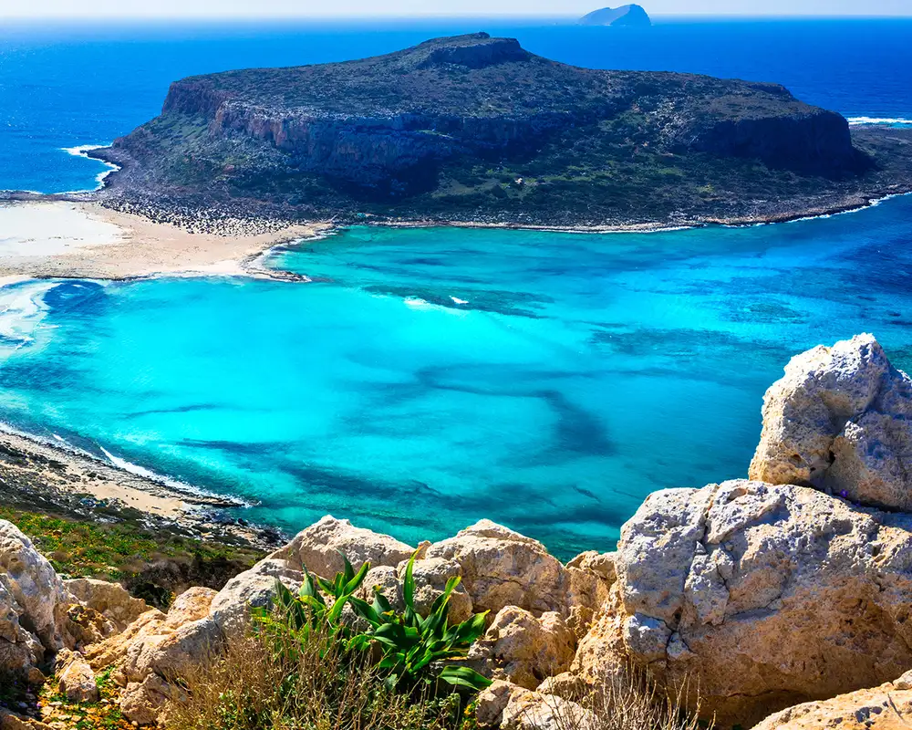 A Landscape view of a beach in Crete