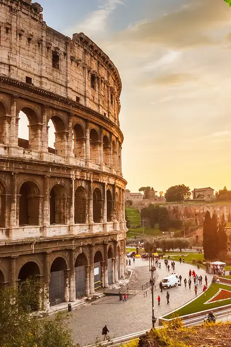 The Roman Coloseum at sun set