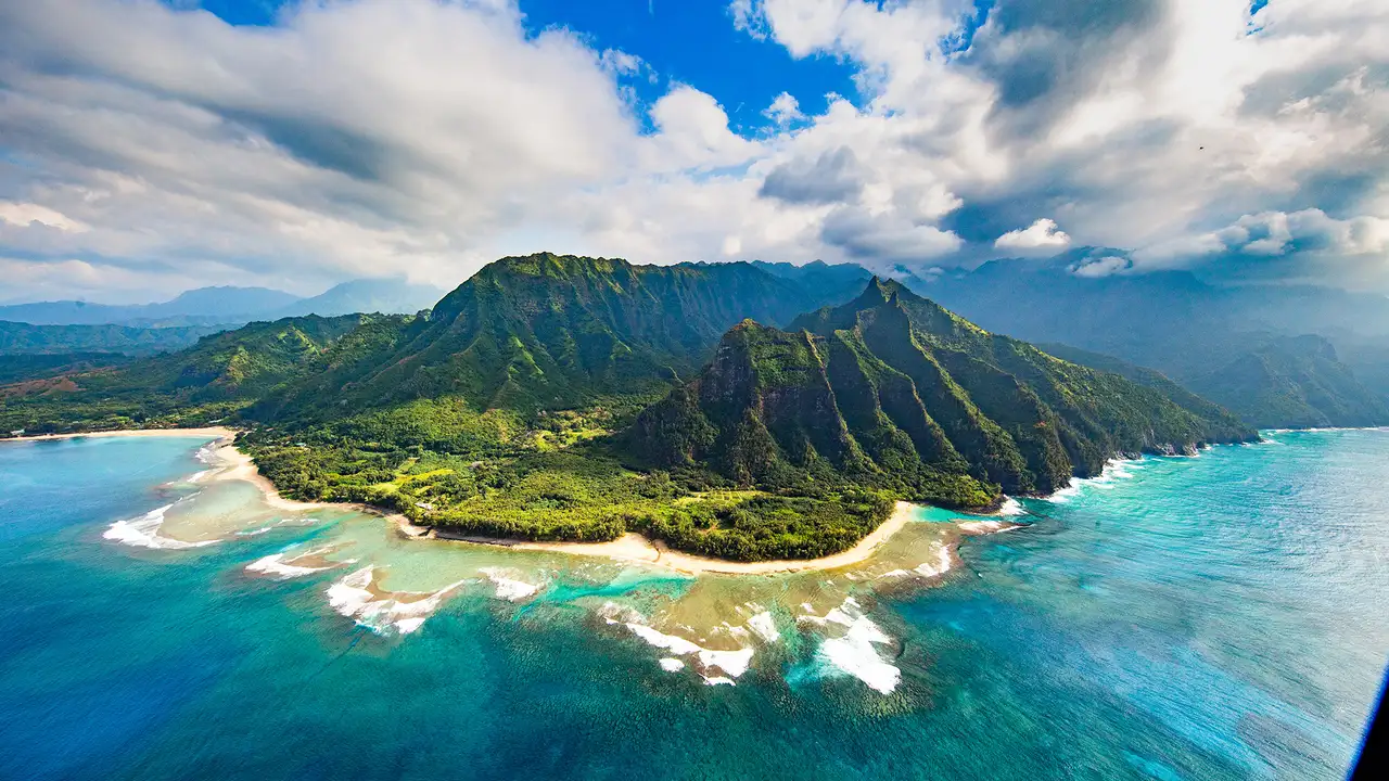 An Aerial image of Kauai in Hawaii
