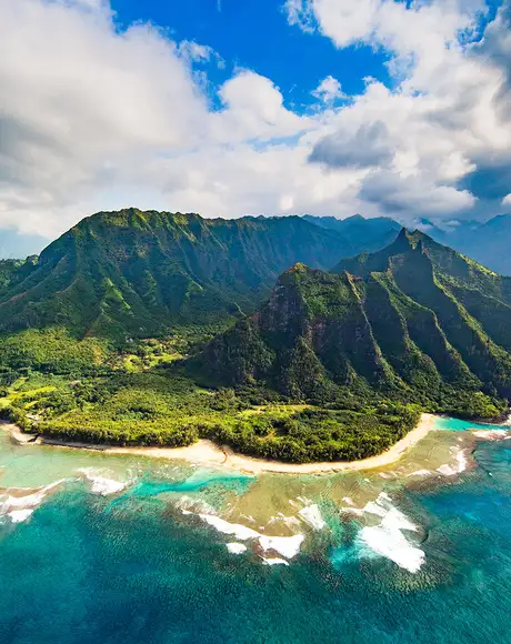 An Aerial image of Kauai in Hawaii