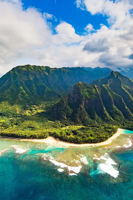 An Aerial image of Kauai in Hawaii