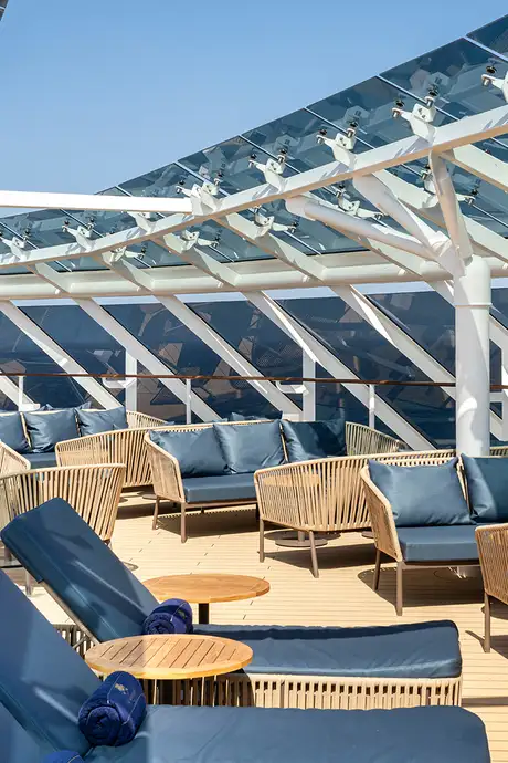 The MSC Yacht Club Sundeck and Bar on the MSC Euribia