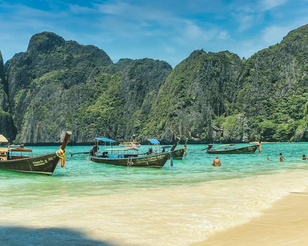 A view of the Phi Phi Islands in Phuket, Thailand