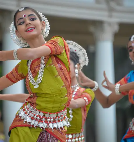 Dancers performing a traditional Indian Dance