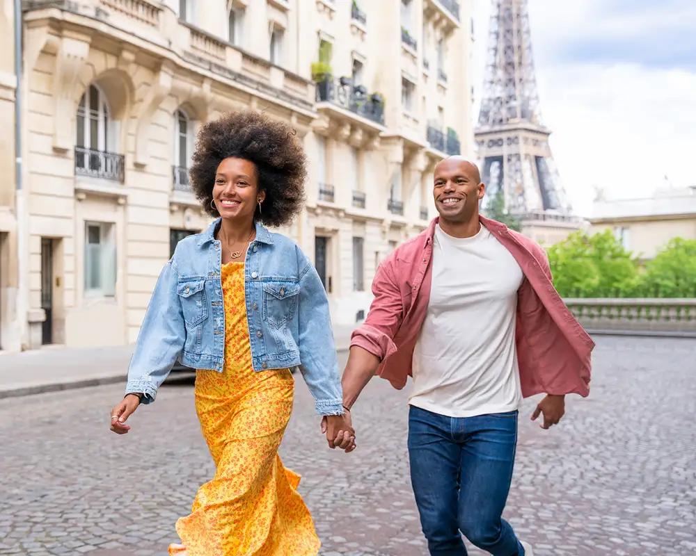 Couple in Paris, France