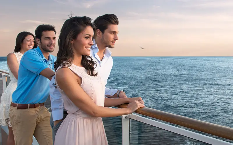 People looking out over the ocean on a MSC Ship