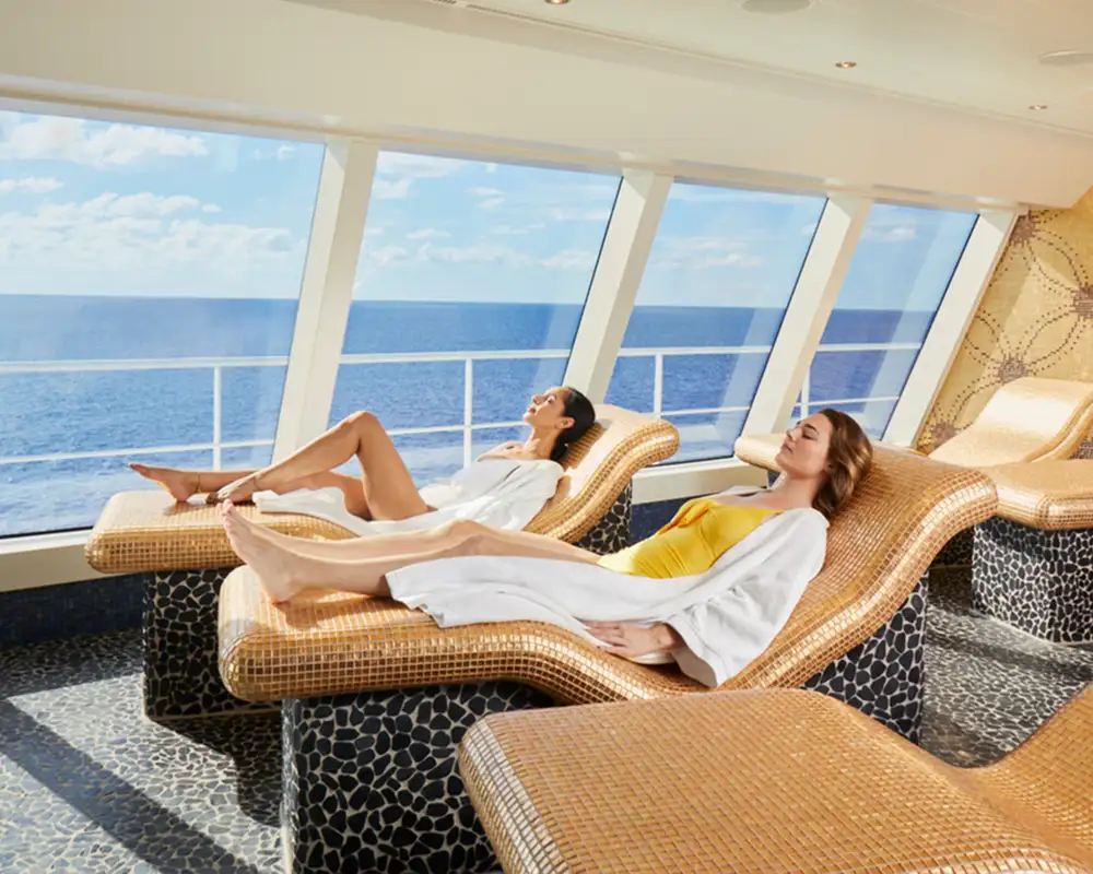 Women relaxing in a Spa aboard a Carnival Cruise Ship