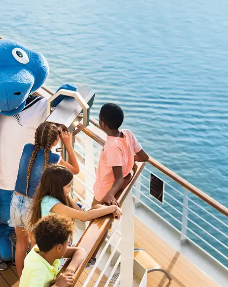 Children with a Costa Cruises Mascot