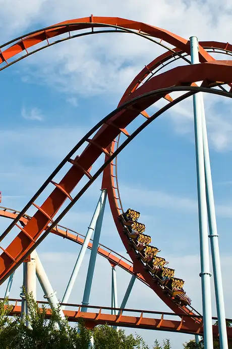 A Rollercoaster in Portaventura World in Salou, Spain