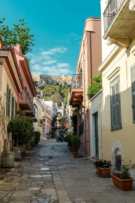 The Plaka housing district in Athens, Greece
