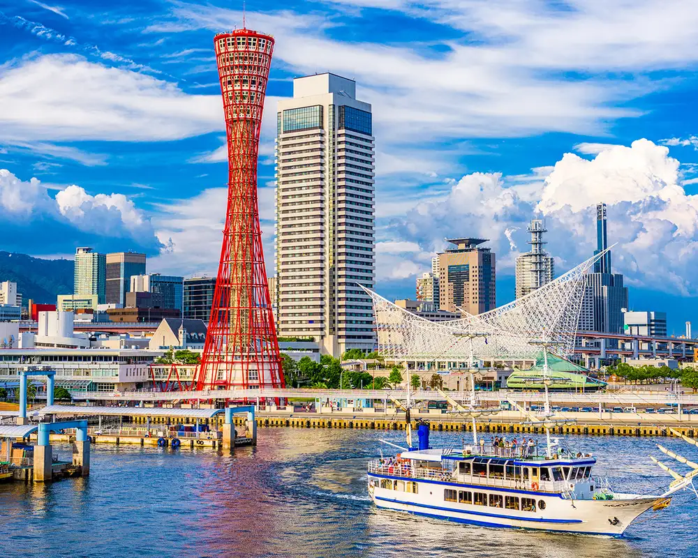 The skyline of Kobe, Japan