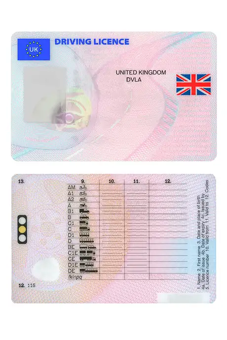 A Blank UK Driving License