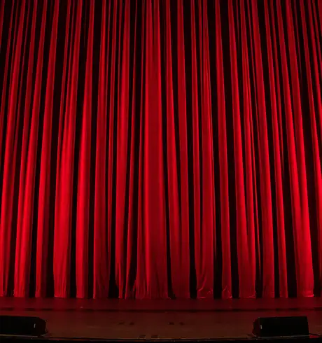 Closed Red Theatre Curtains