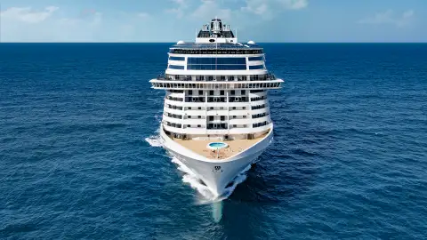 An image of an MSC Ship at sea