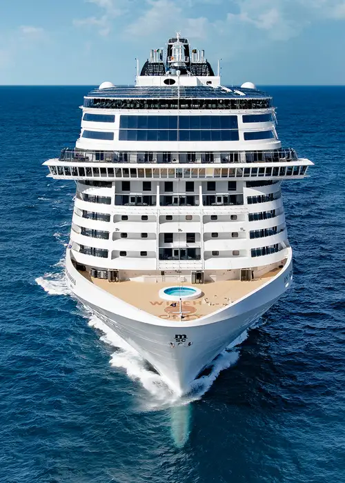 An image of an MSC Ship at sea