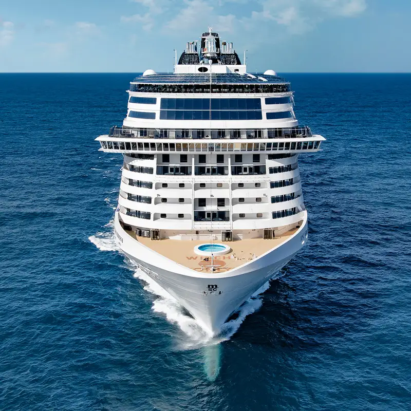 An image of an MSC Ship at sea