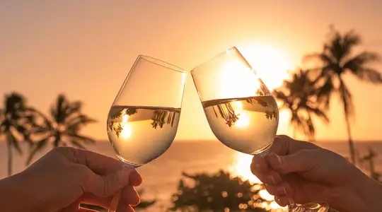 A Couple cheering Glasses of Wine