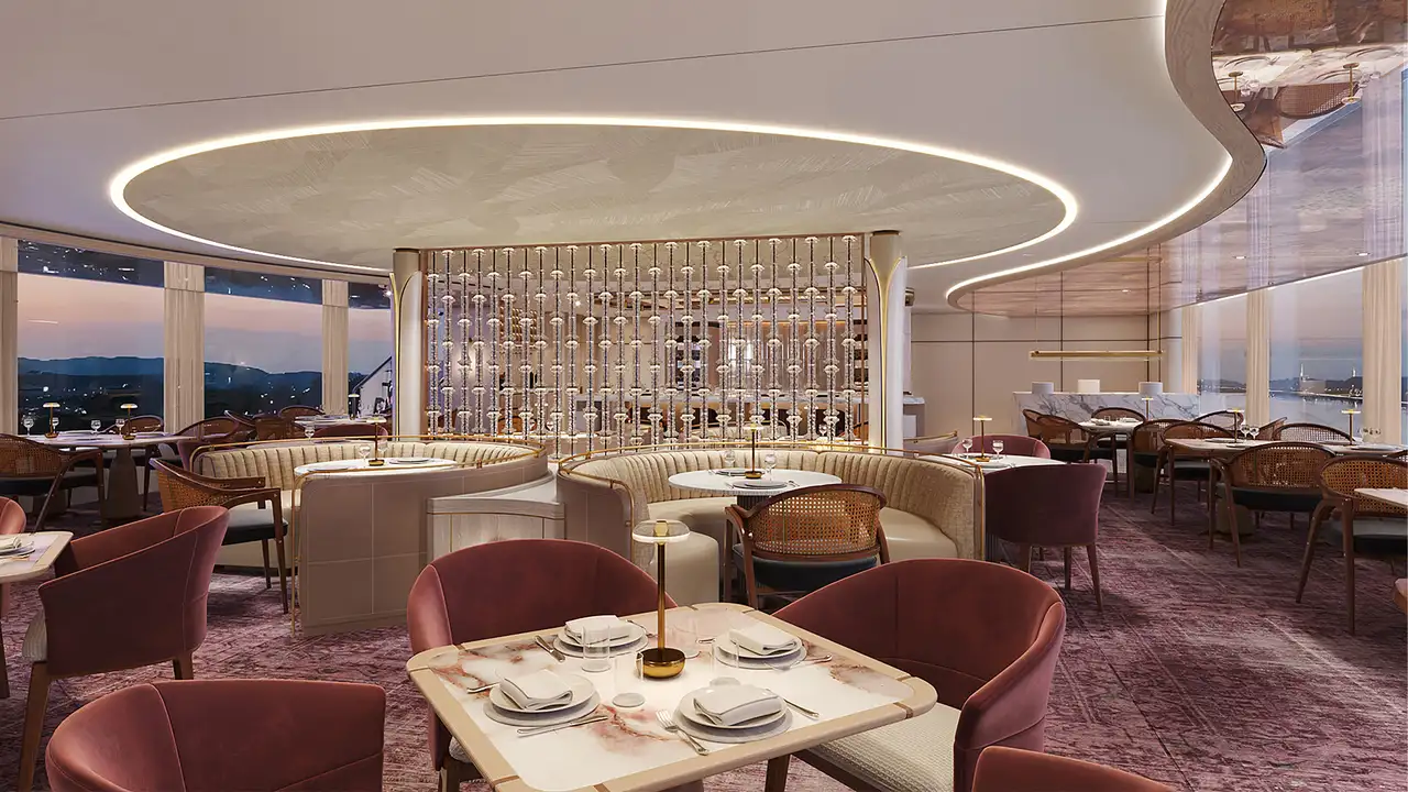 A View of a Restaurant aboard the Celebrity Compass